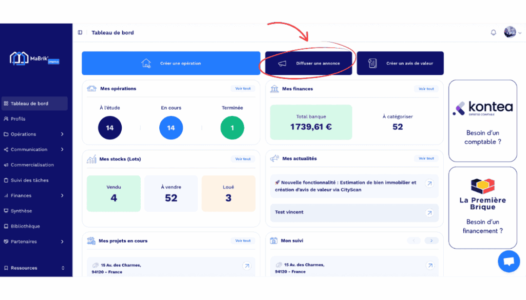commercialisation diffusion d'annonces