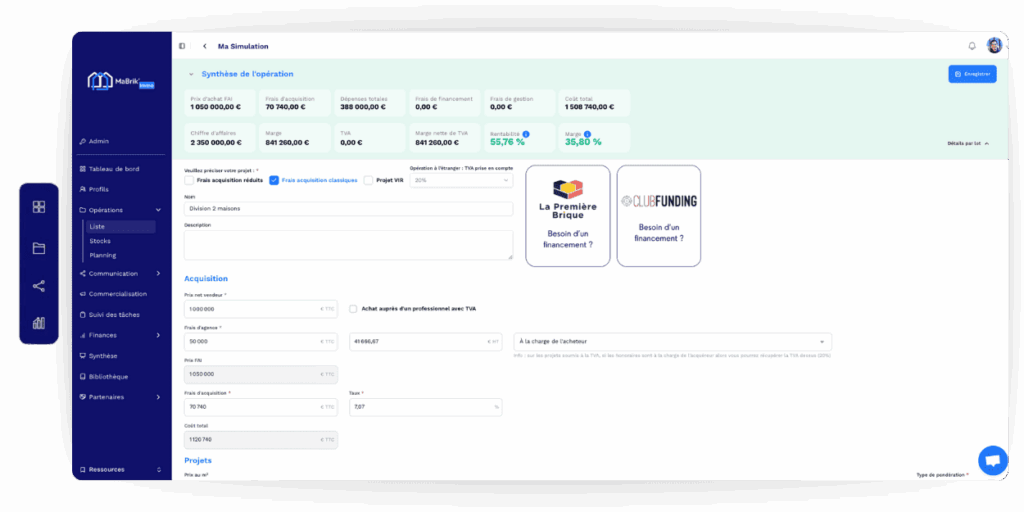 simulateur de rentabilité marchand de biens