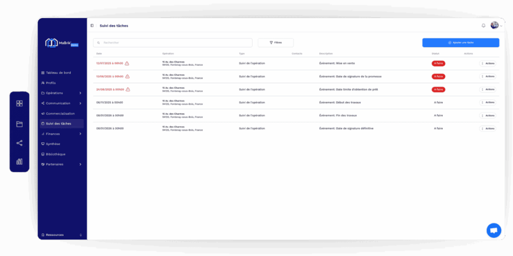 gestion des tâches logiciel marchand de biens