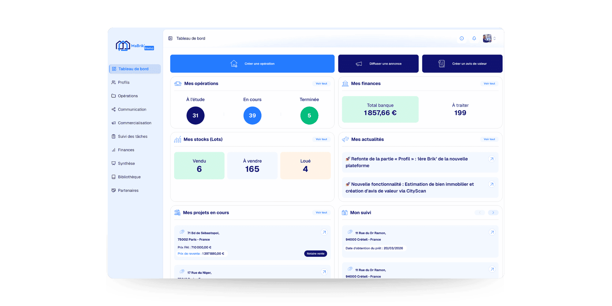 Mabrik Immo logiciel gestion marchand de biens